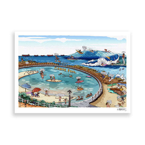 Newcastle Canoe Pool paper print