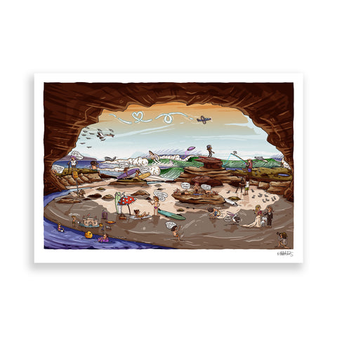 Caves Beach paper print