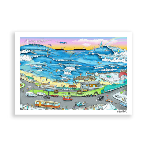 Merewether Beach paper print