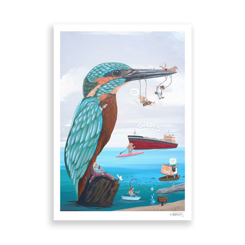 Mr Kingfisher paper print