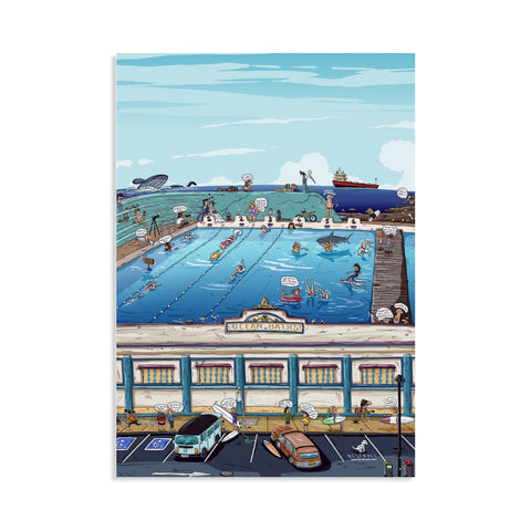 Newcastle Ocean Baths canvas print