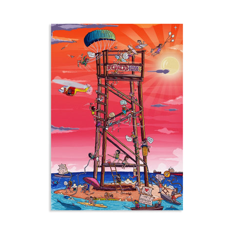 Redhead Shark Tower canvas print