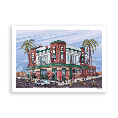 Burwood Inn - Merewether paper print