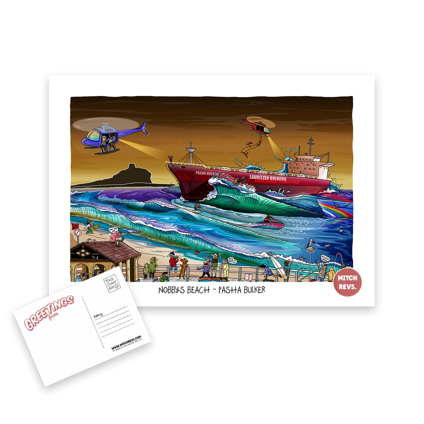 Nobbys Beach Post Card