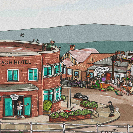 Founders Sketch - Merewether Surfboard Club (Colour)
