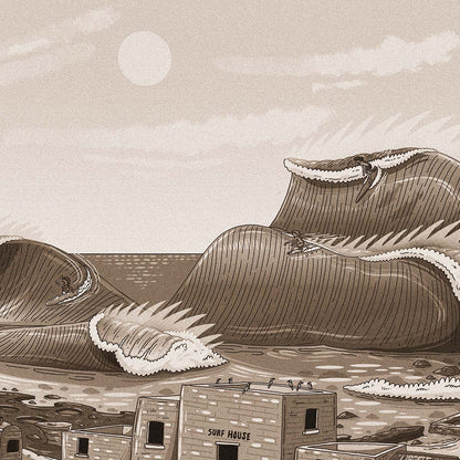 Founders Sketch - Merewether Surfboard Club (Sepia)