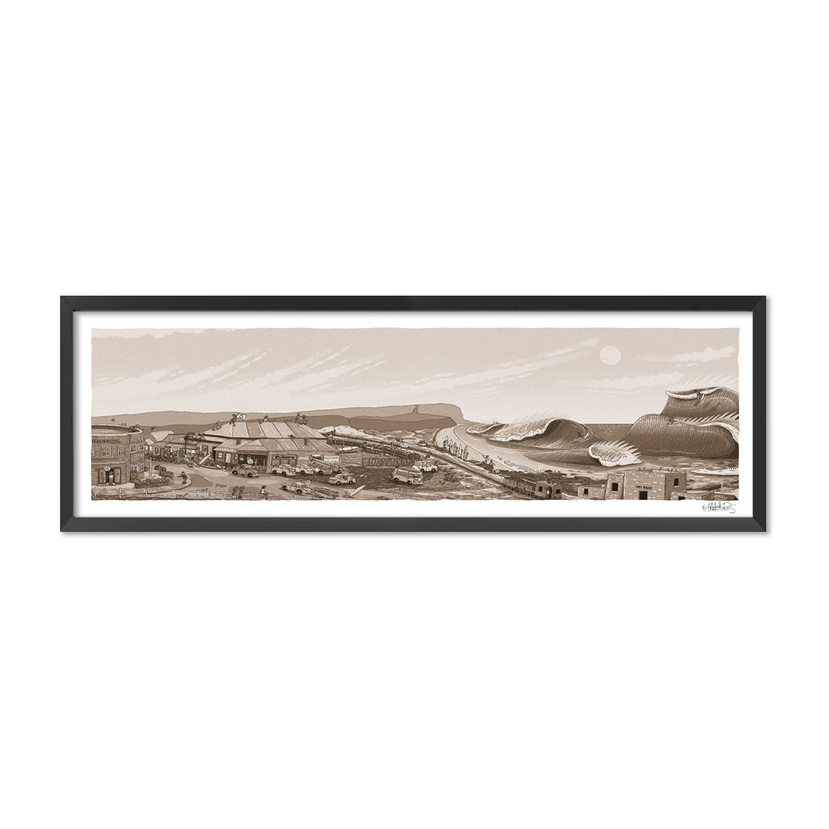 Founders Sketch - Merewether Surfboard Club (Sepia)