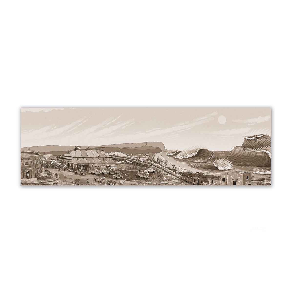 Founders Sketch - Merewether Surfboard Club (Sepia)
