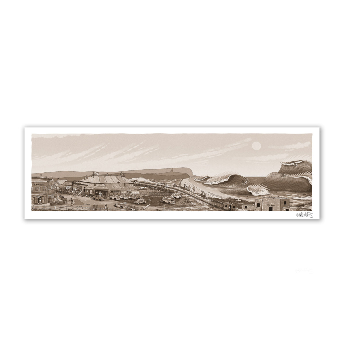 Founders Sketch - Merewether Surfboard Club (Sepia)