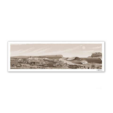 Founders Sketch - Merewether Surfboard Club (Sepia) paper print
