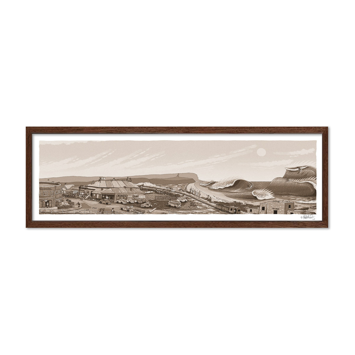 Founders Sketch - Merewether Surfboard Club (Sepia)