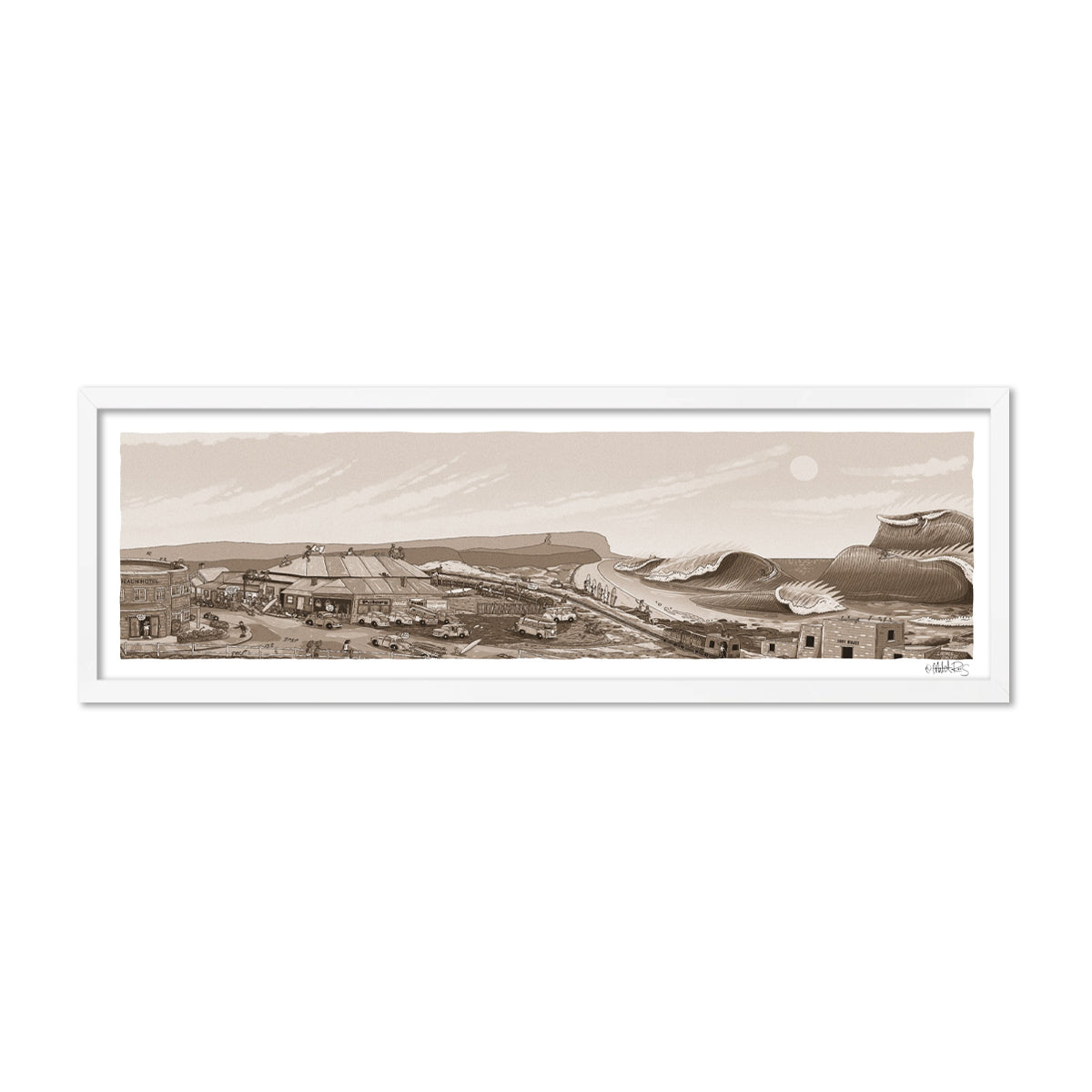Founders Sketch - Merewether Surfboard Club (Sepia)