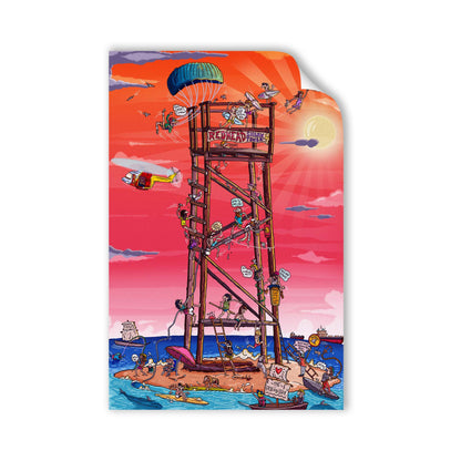 Redhead Shark Tower Wall Decal