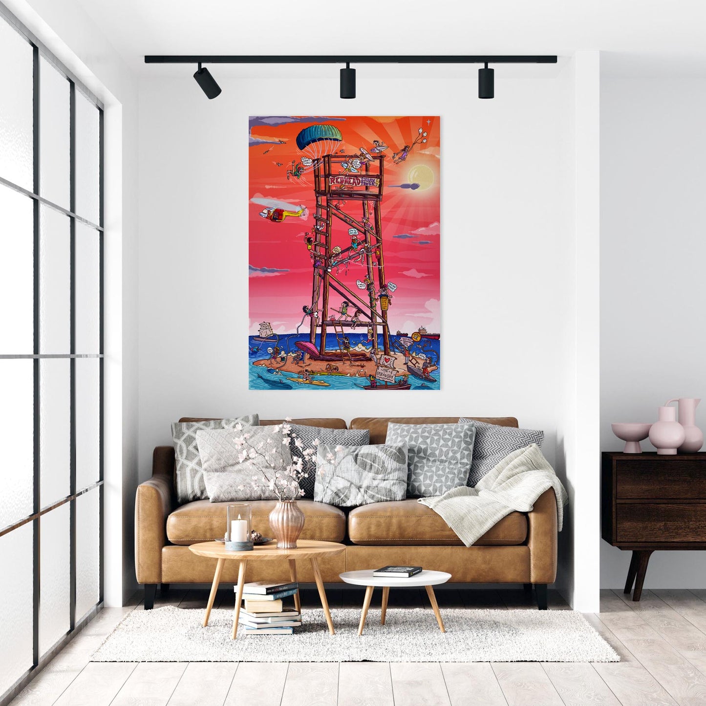 Redhead Shark Tower Wall Decal